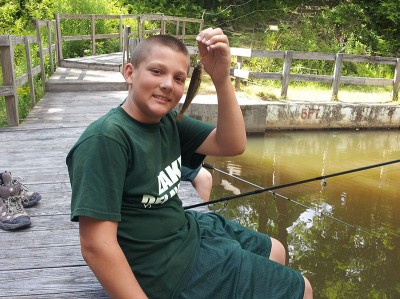 Boy fishing at ldbc.