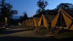 Lake Delaware Boys' Camp at twilight.