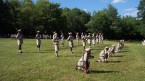 Parade ground exercises at Lake Delaware Boys' Camp.