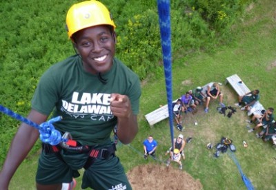 Rope Climbing at Lake Delaware Boys Camp