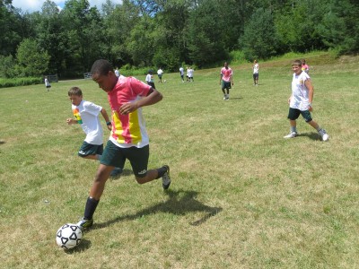 Soccer at Lake Delaware Boys' Camp.