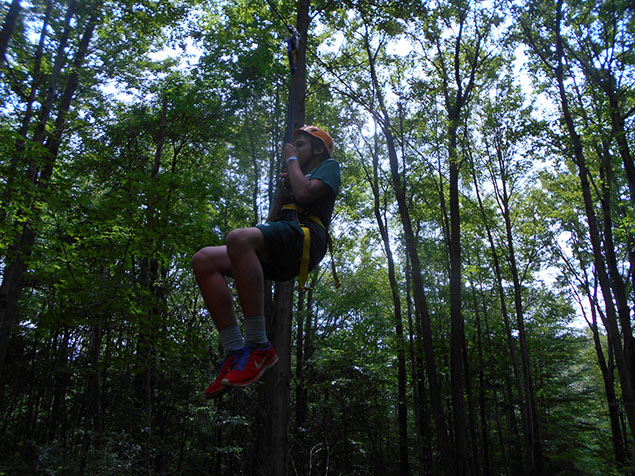 Zip Line Activities at Lake Delaware Boys Camp